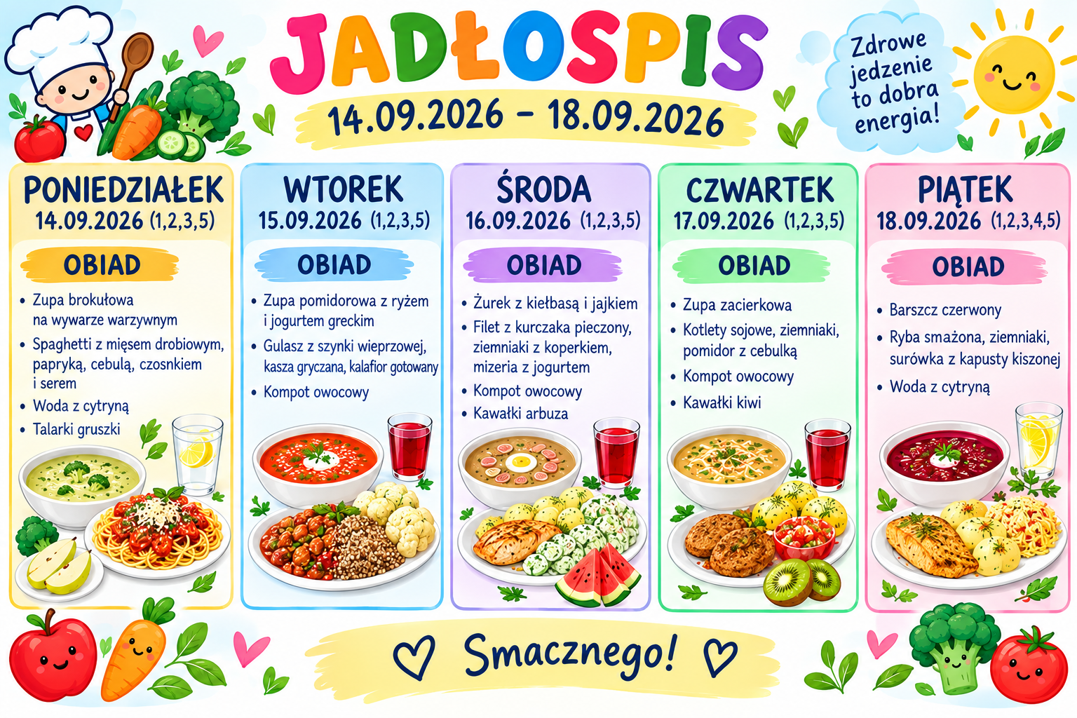 jadłopis szkoła 14.09 18.09