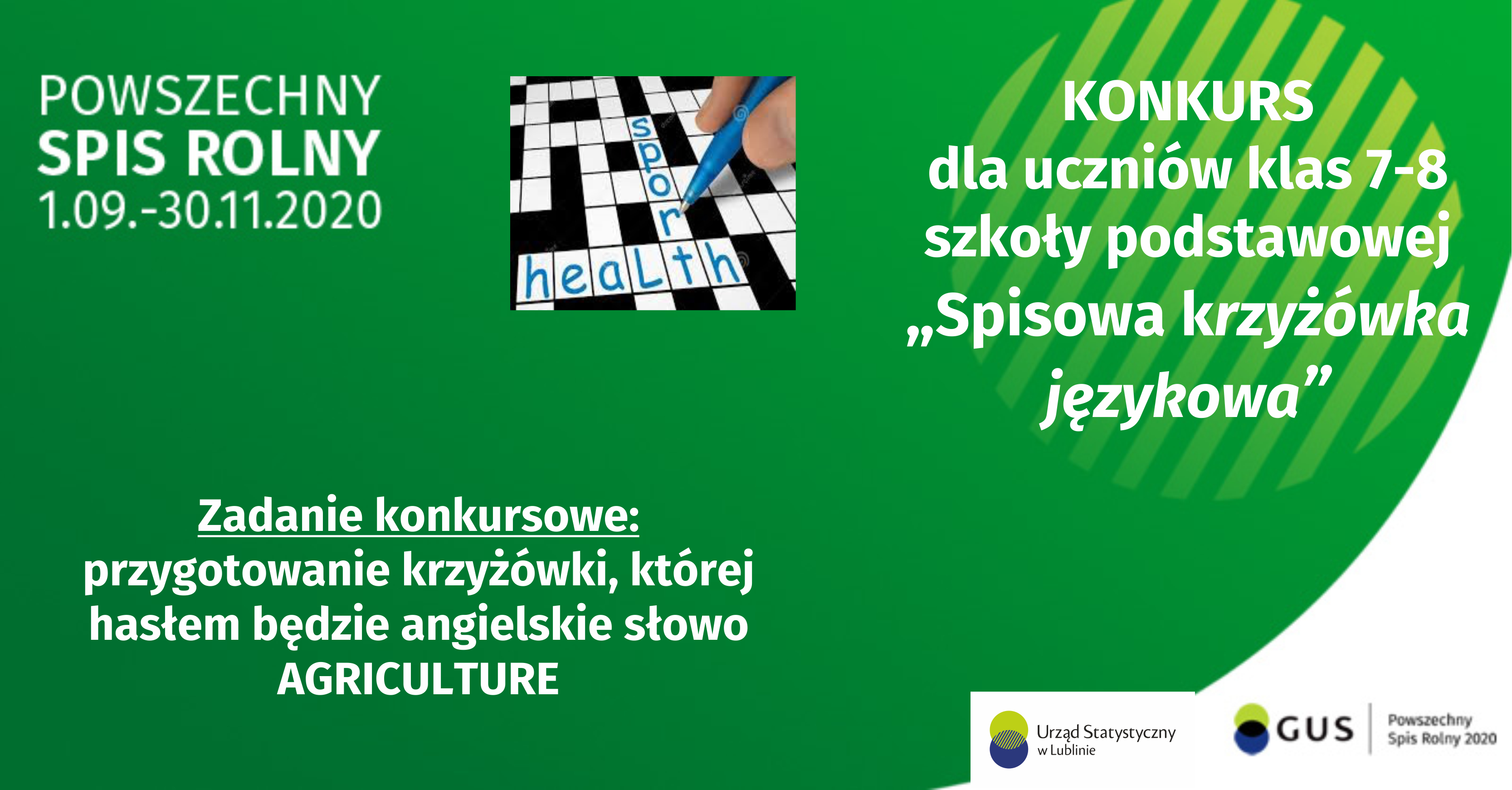 plakat spisowa krzyzowka jezykowa